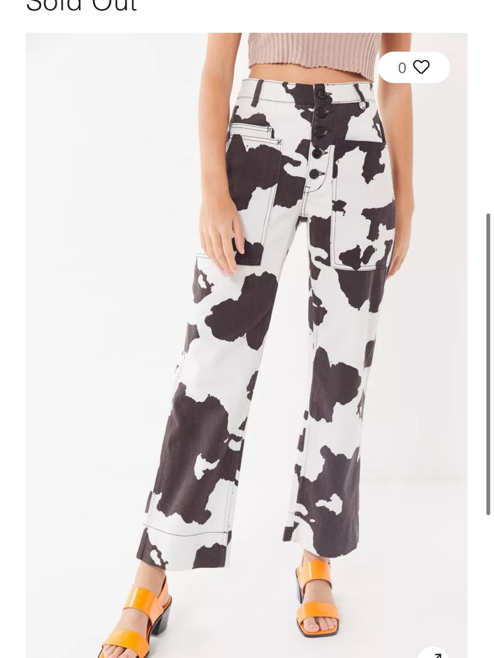 BDG Jadon cow print button-fly denim pants